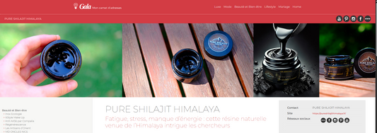 Article de Gala au sujet de Pure Shilajit Himalaya