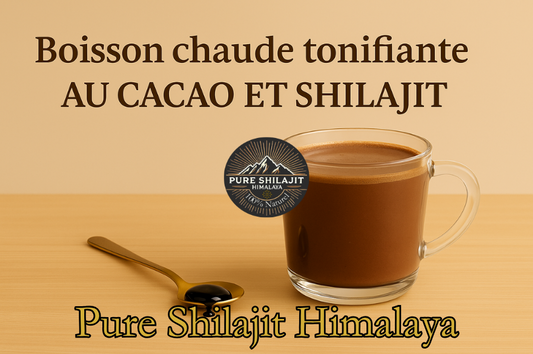 Boisson chaude tonifiante au cacao et Shilajit