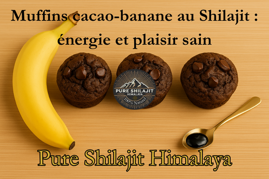 Muffins cacao-banane au Shilajit : énergie et plaisir sain