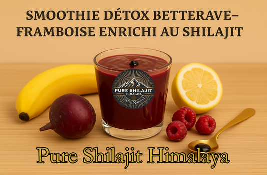 Smoothie détox betterave-framboise enrichi au Shilajit
