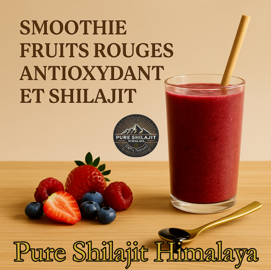 Smoothie fruits rouges antioxydant et Shilajit