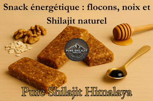Snack énergétique : flocons, noix et Shilajit naturel