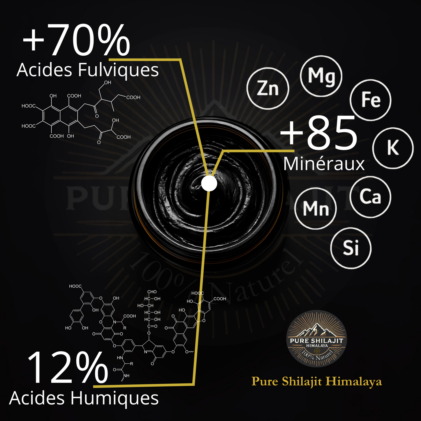 Résine pure de Shilajit naturel 30g