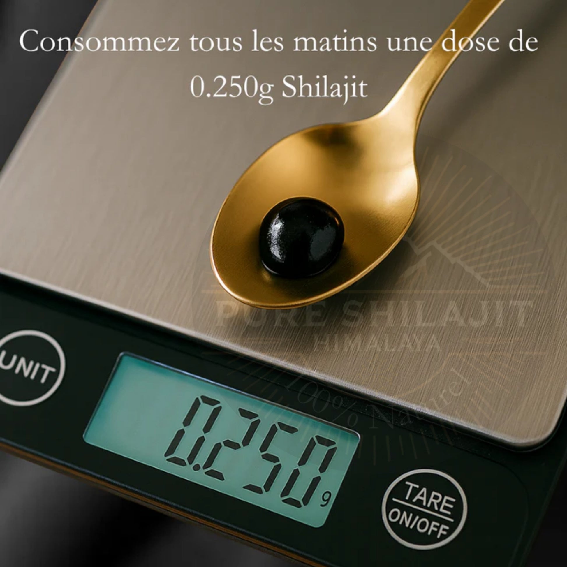 Consommez tous les matins une dose de 250mg de résine de Shilajit pur