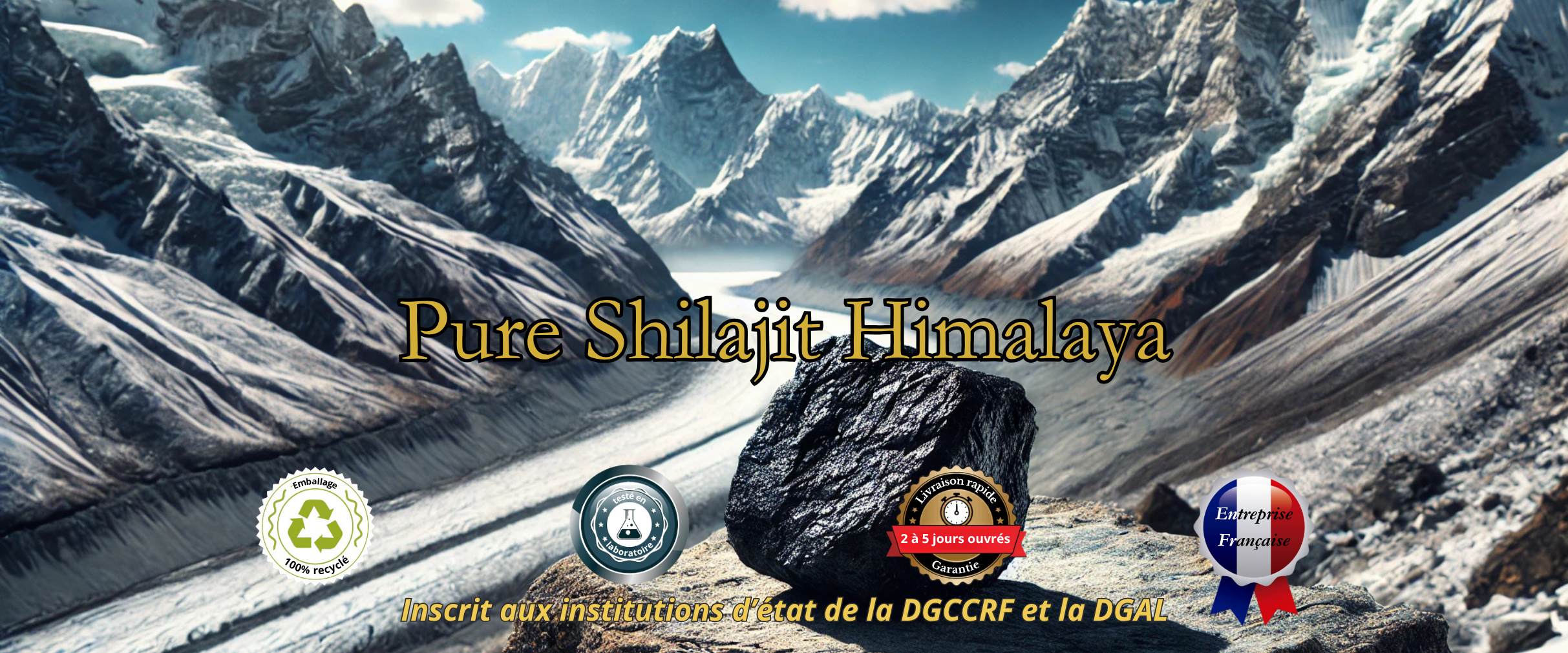 Shilajit dans les montagnes d'Himalaya